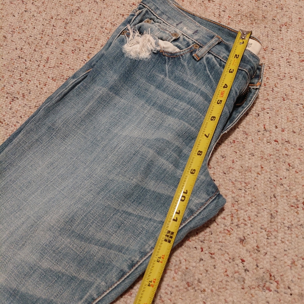 Women's Distressed Blue Jeans Straigth Leg Abercrombie Y2k Vintage Model ERIN - Picture 12 of 13